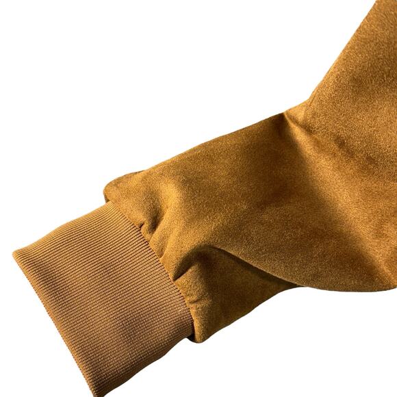 Denim & Flower Small Faux Suede Jacket Full-Zip Pocket Stretch Ricky Singh Brown - Picture 2 of 13